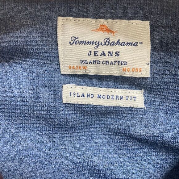Tommy Bahama Men’s Thermal Henley Sweatshirt Size L Blue Paradise Alley Buttons - Picture 4 of 9